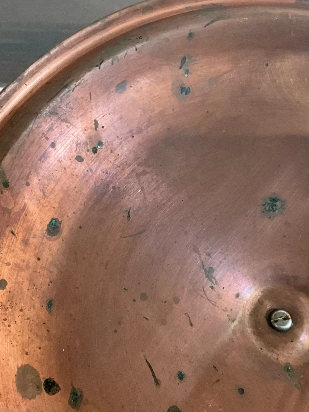 Vintage Copper Replacement Lid 10” with Black Wood Knob for Pot or Pan